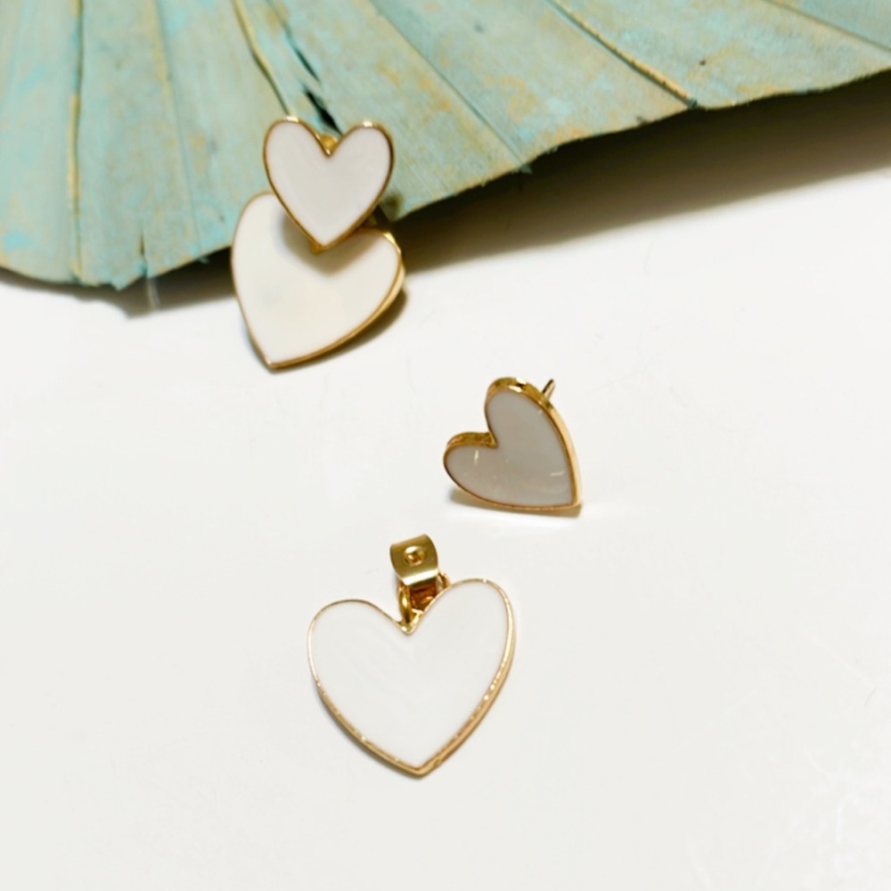 Double heart earrings - Picture 5 of 8